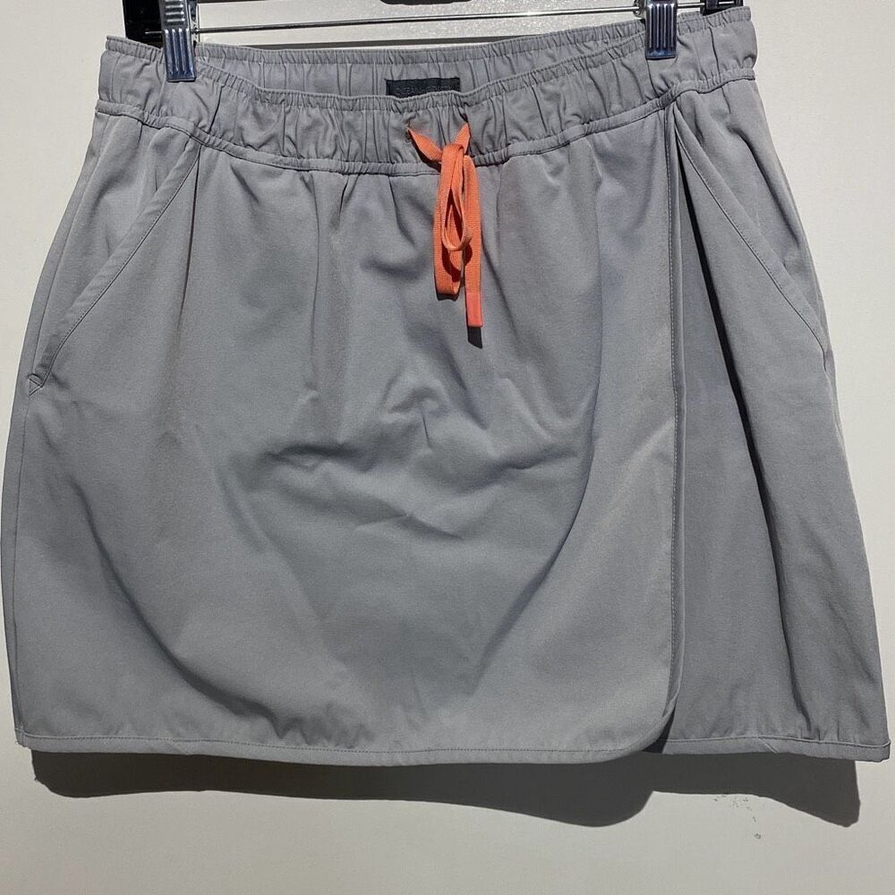 Ocean + Coast Womens Grey‎ Wrap Front Active Skort Orange Drawstring Large